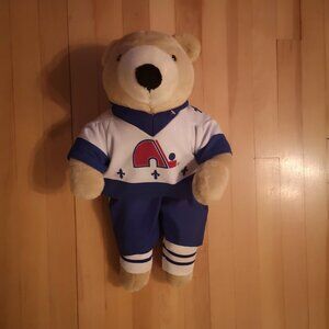 Vintage 20" Tall Quebec Nordiques Plush Bear from 1983 w/ The Iconic Igloo Logo